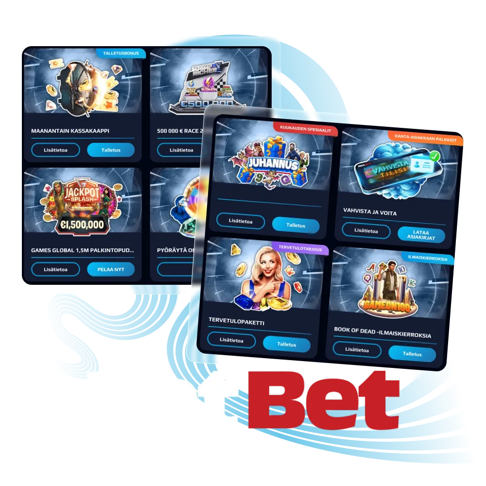 NetBet-nettikasino tarjoaa pelaajille laajan valikoiman bonuksia.
