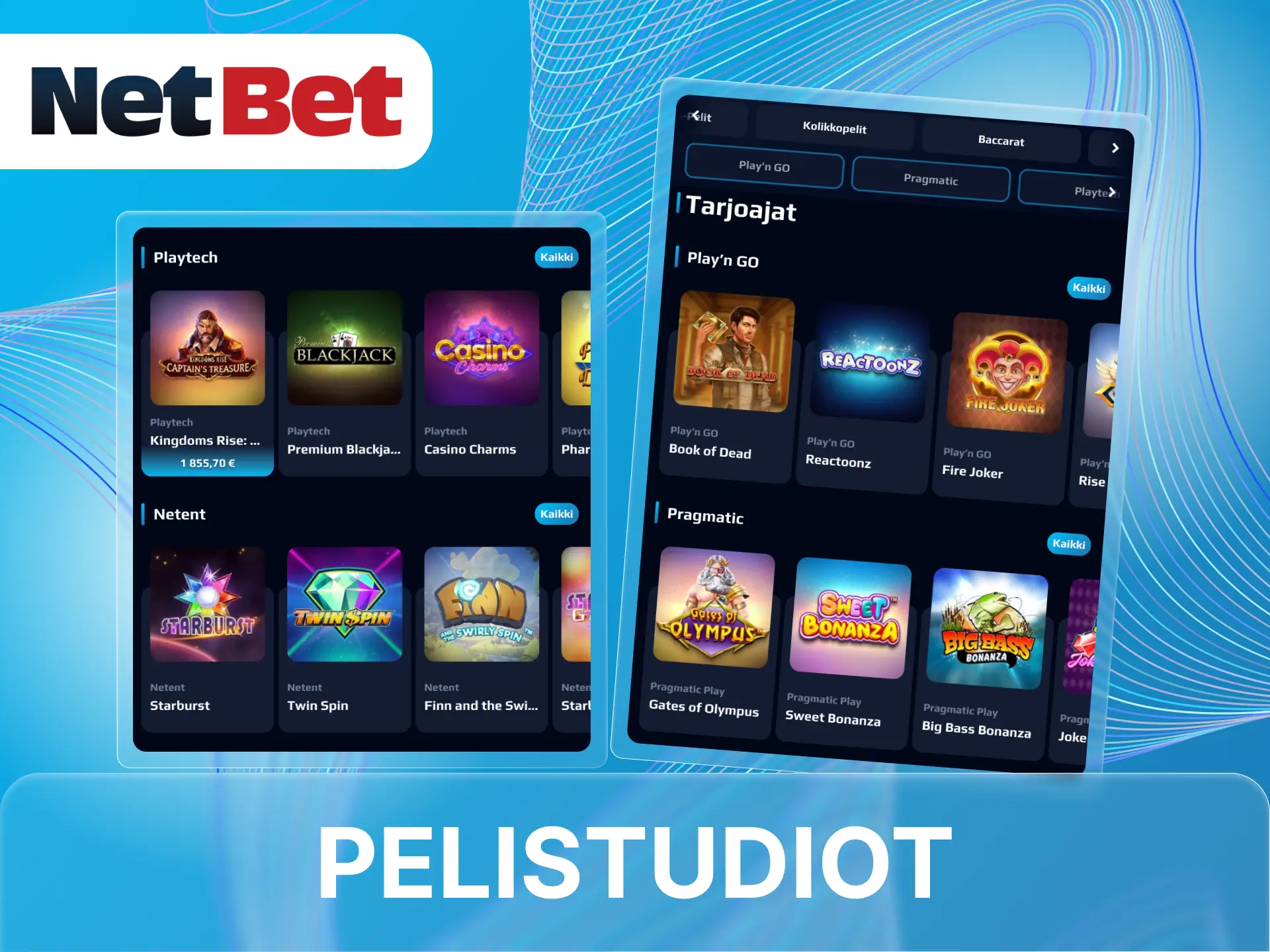 Miltä tarjoajilta pelejä on saatavilla NetBet-nettikasinolla.