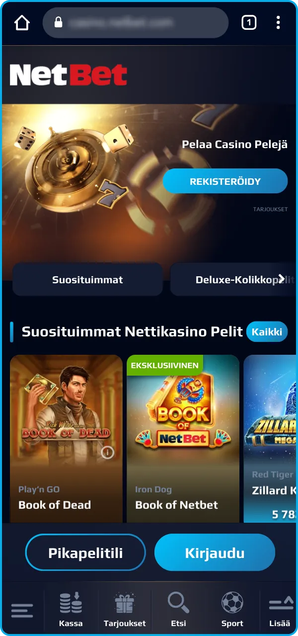 Asenna NetBet-nettikasinosovellus puhelimeesi viralliselta verkkosivustolta.