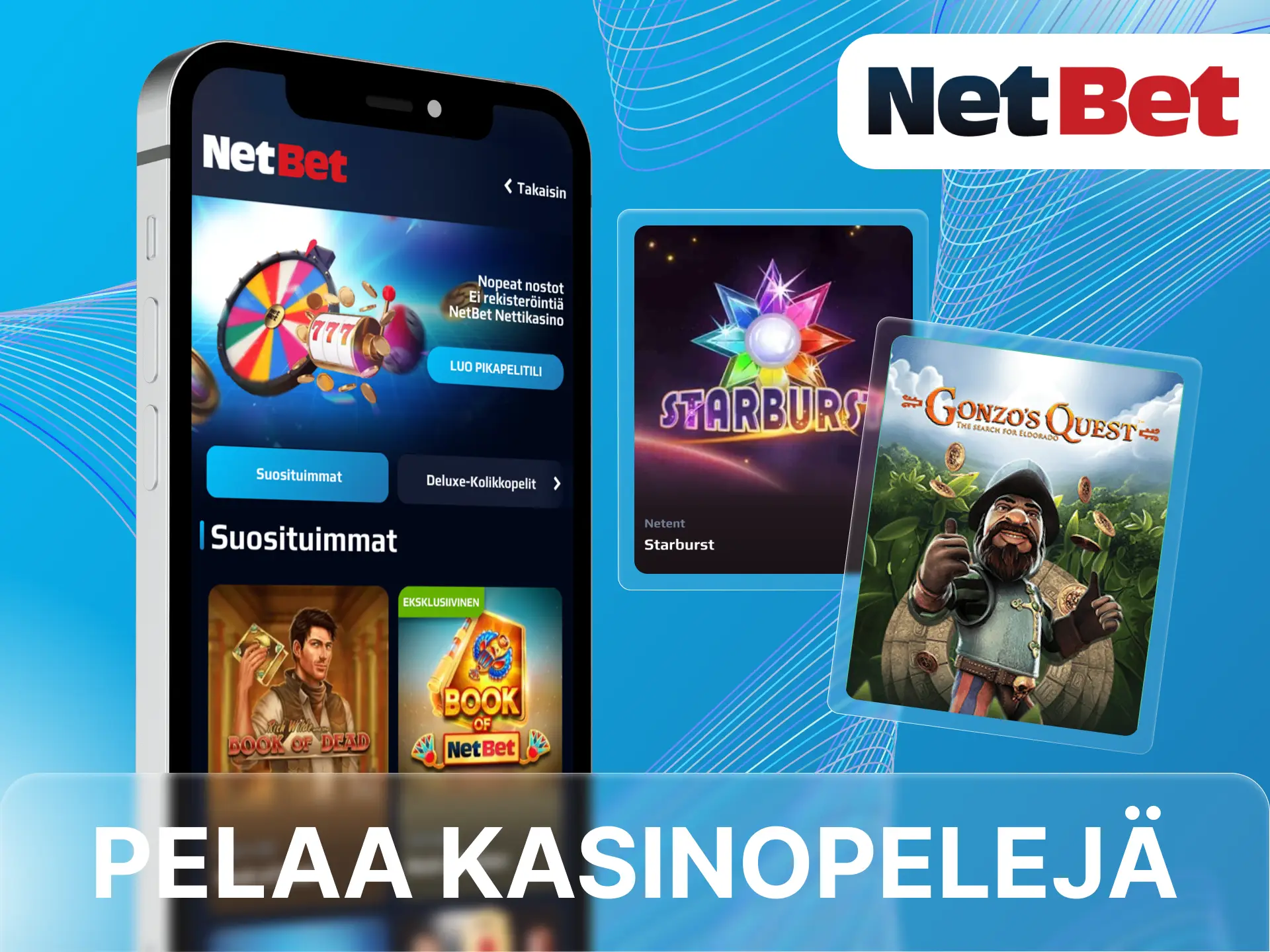 Pelaa suosittujen pelintarjoajien pelejä NetBet-nettikasinolla puhelimellasi.