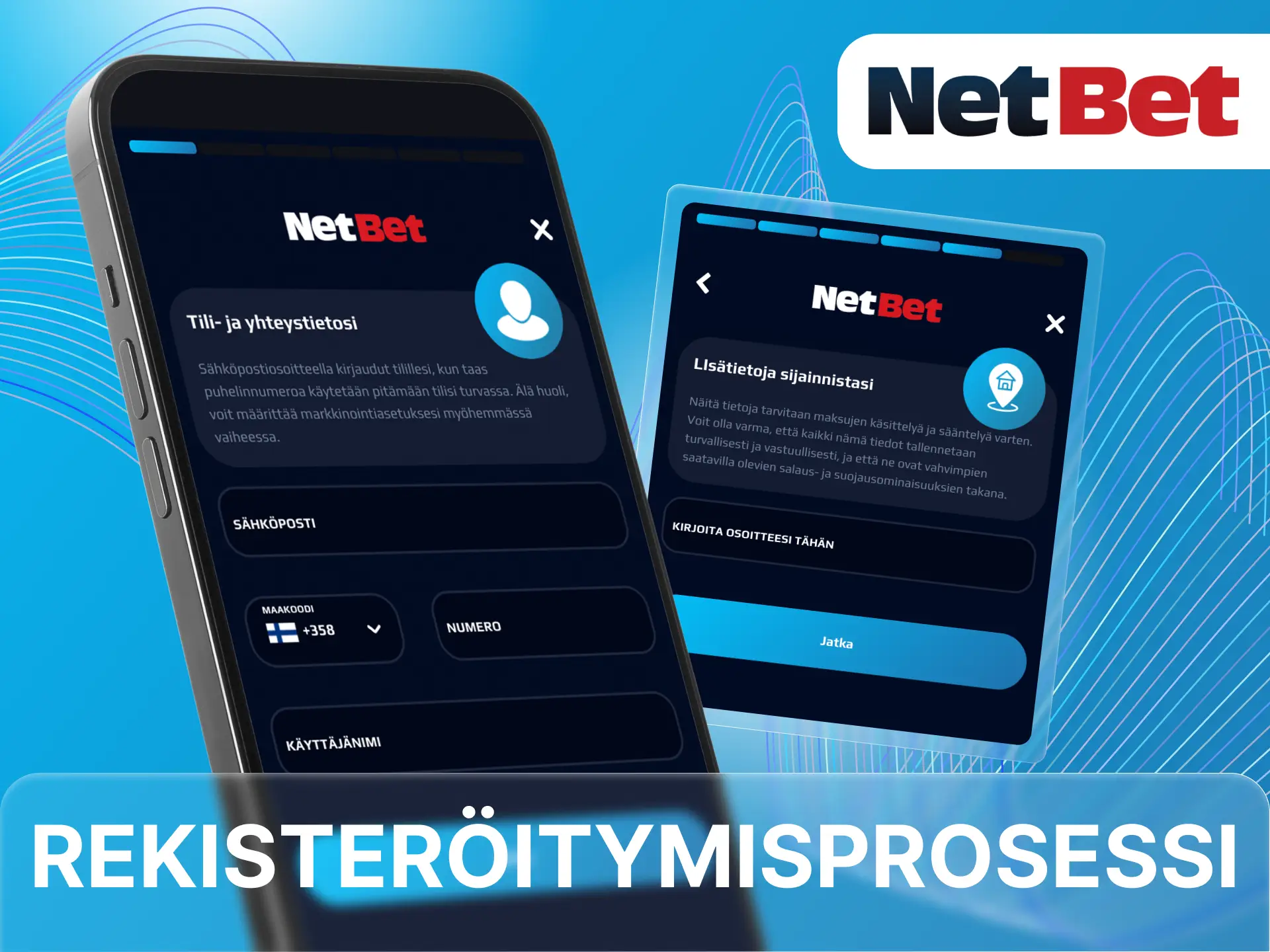 Kun rekisteröidyt NetBet-nettikasinolle, täytä kaikki tietosi.