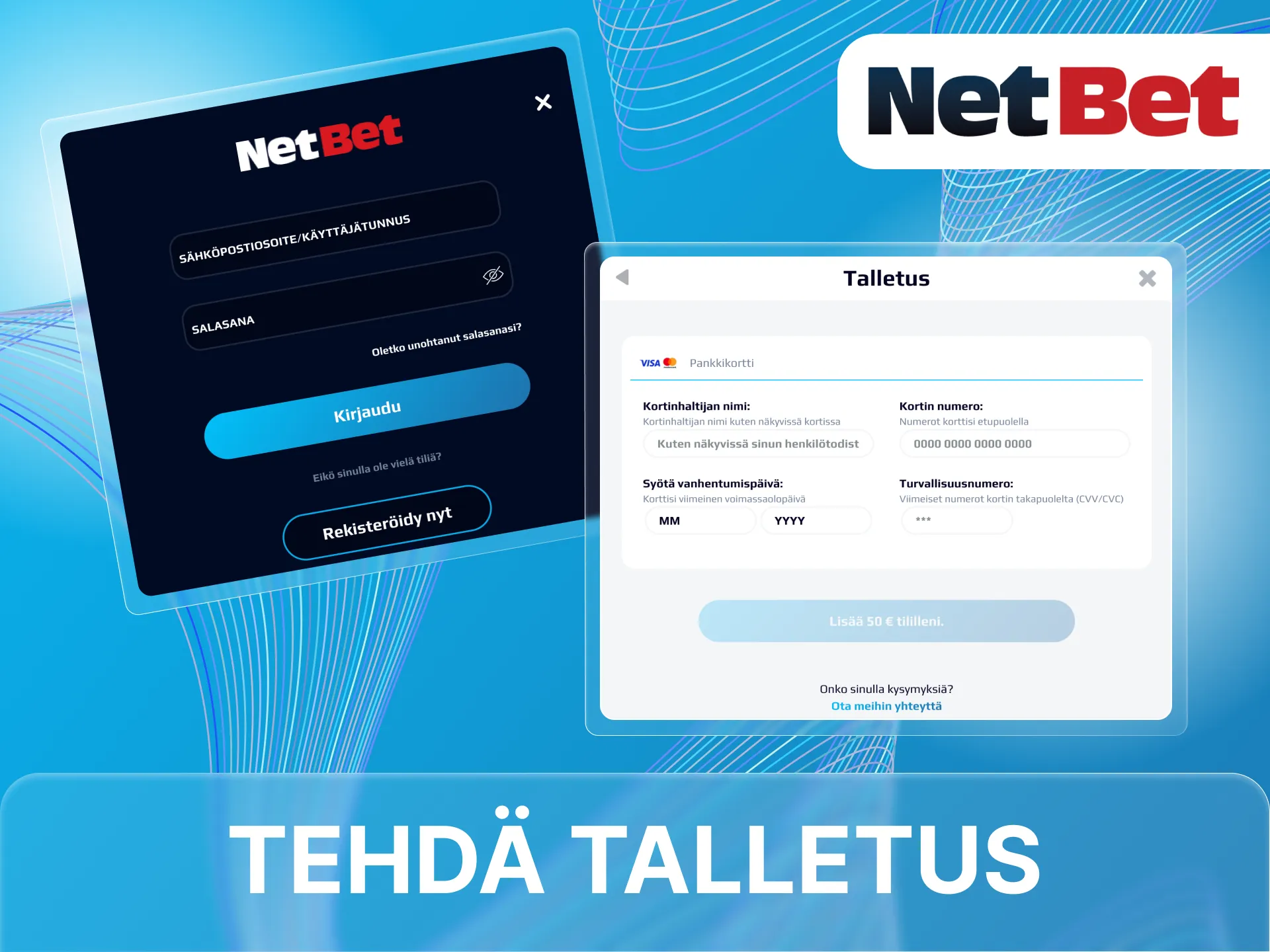 Olemme laatineet sinulle ohjeet talletuksen tekemiseen NetBet-nettikasinolle.