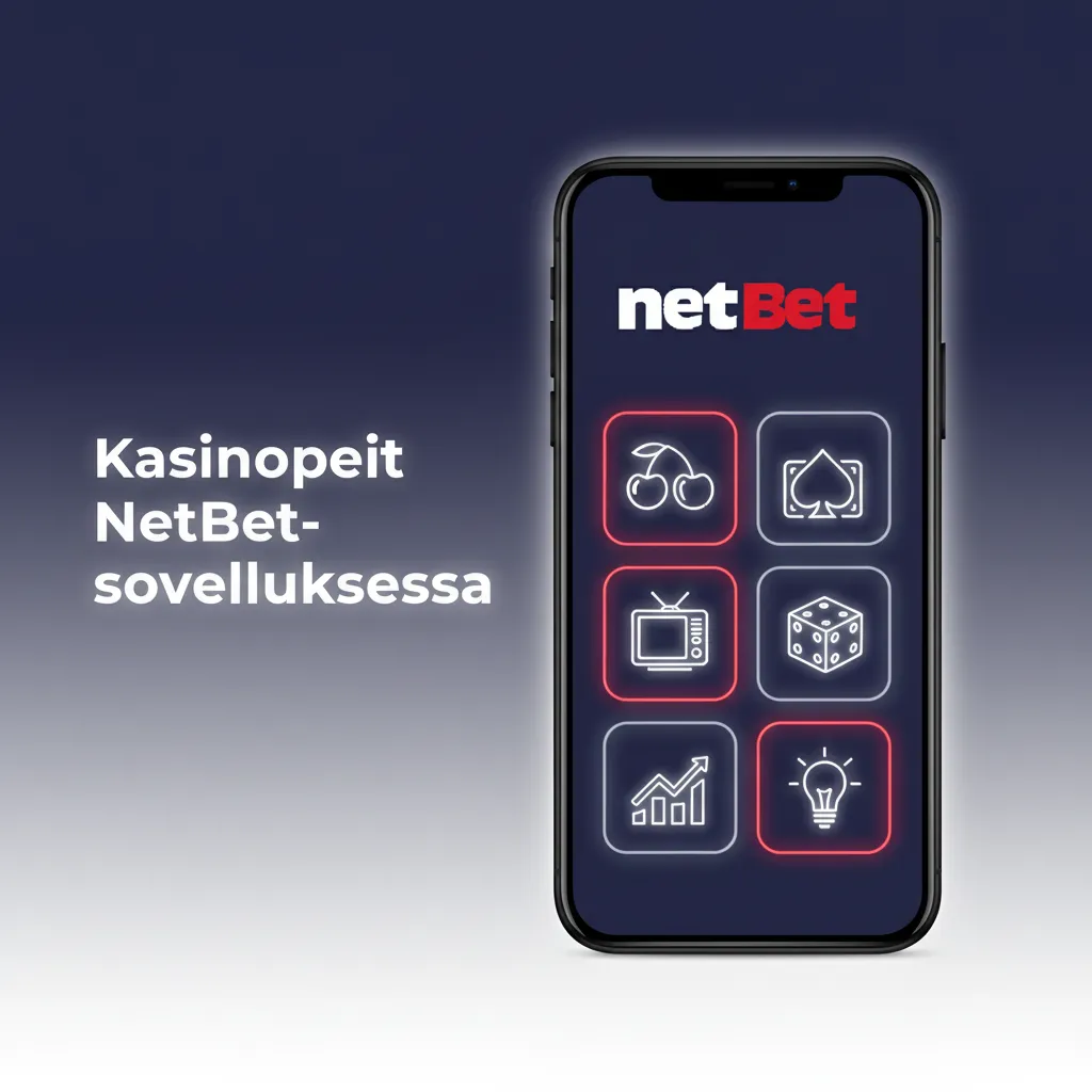 NetBet-sovelluksen PWA-näkymä: kasinovalikko, suosittuja slotteja ja live-pelejä: Starburst, Book of Dead, Live Roulette.