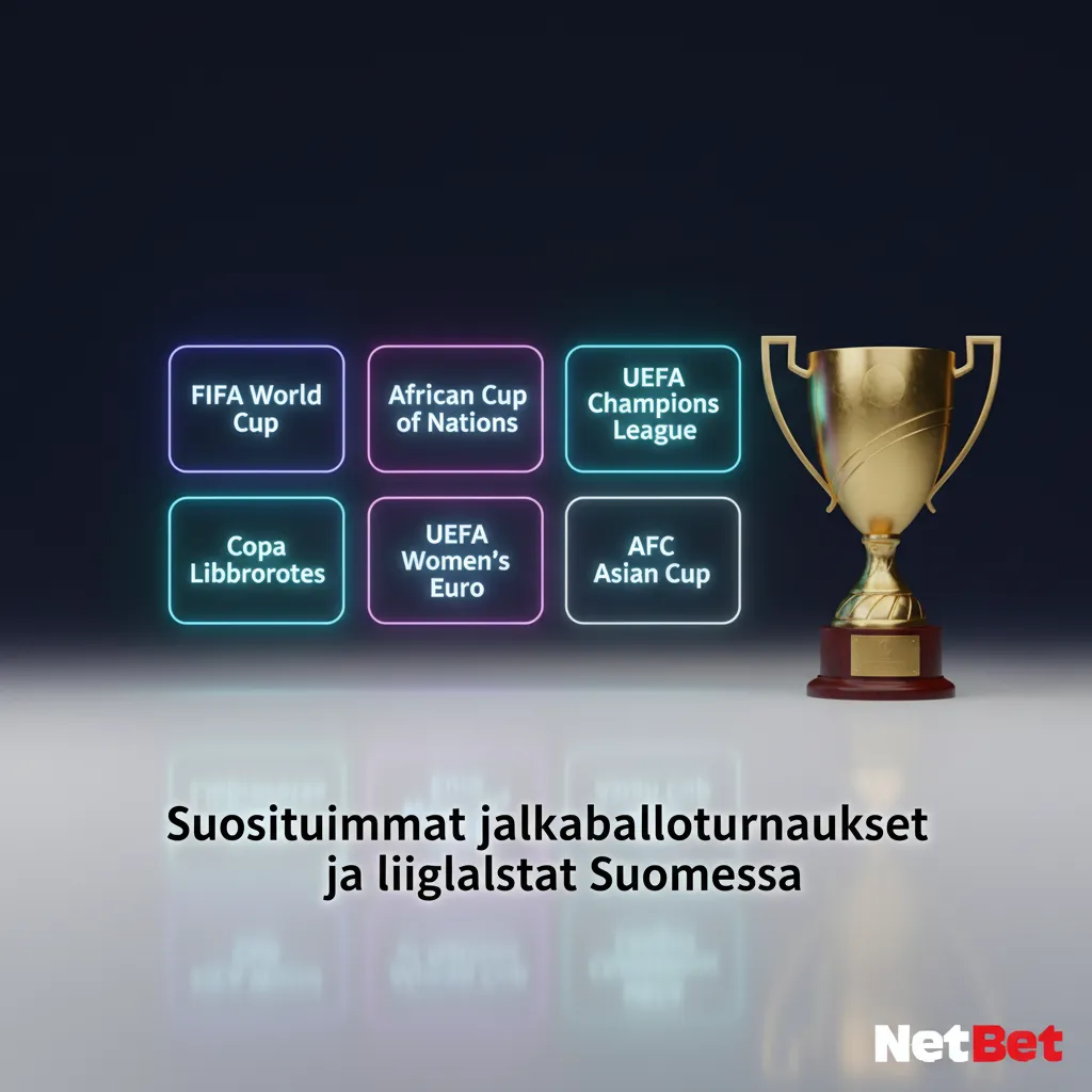 Suosituimmat jalkapalloturnaukset ja liigalistat Suomessa: MM-kisat, EURO, Mestarien liiga, Veikkausliiga