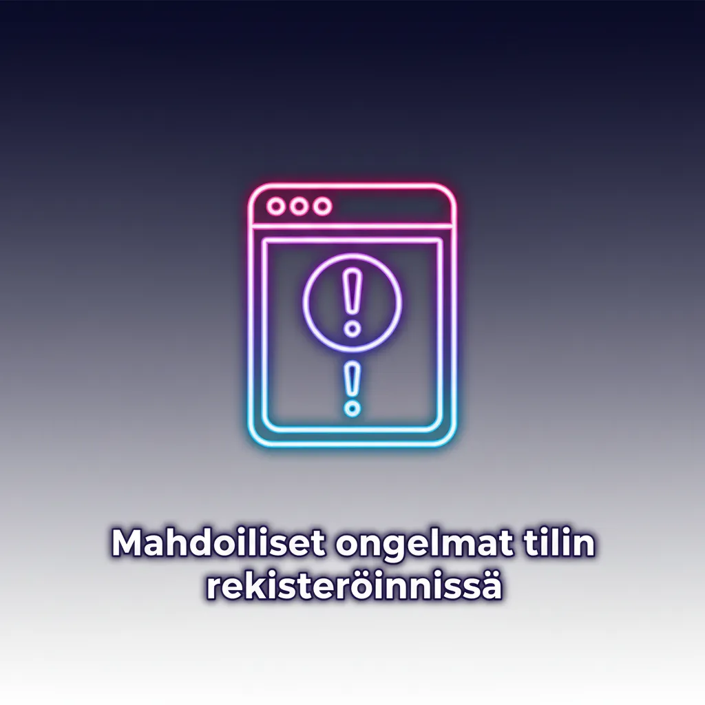 Rekisteröinnin ongelmat: vahvistusviesti, osoitetodistus, maksutapa, ID-tarkistus; tuki suomeksi chatissa ja sähköpostilla.