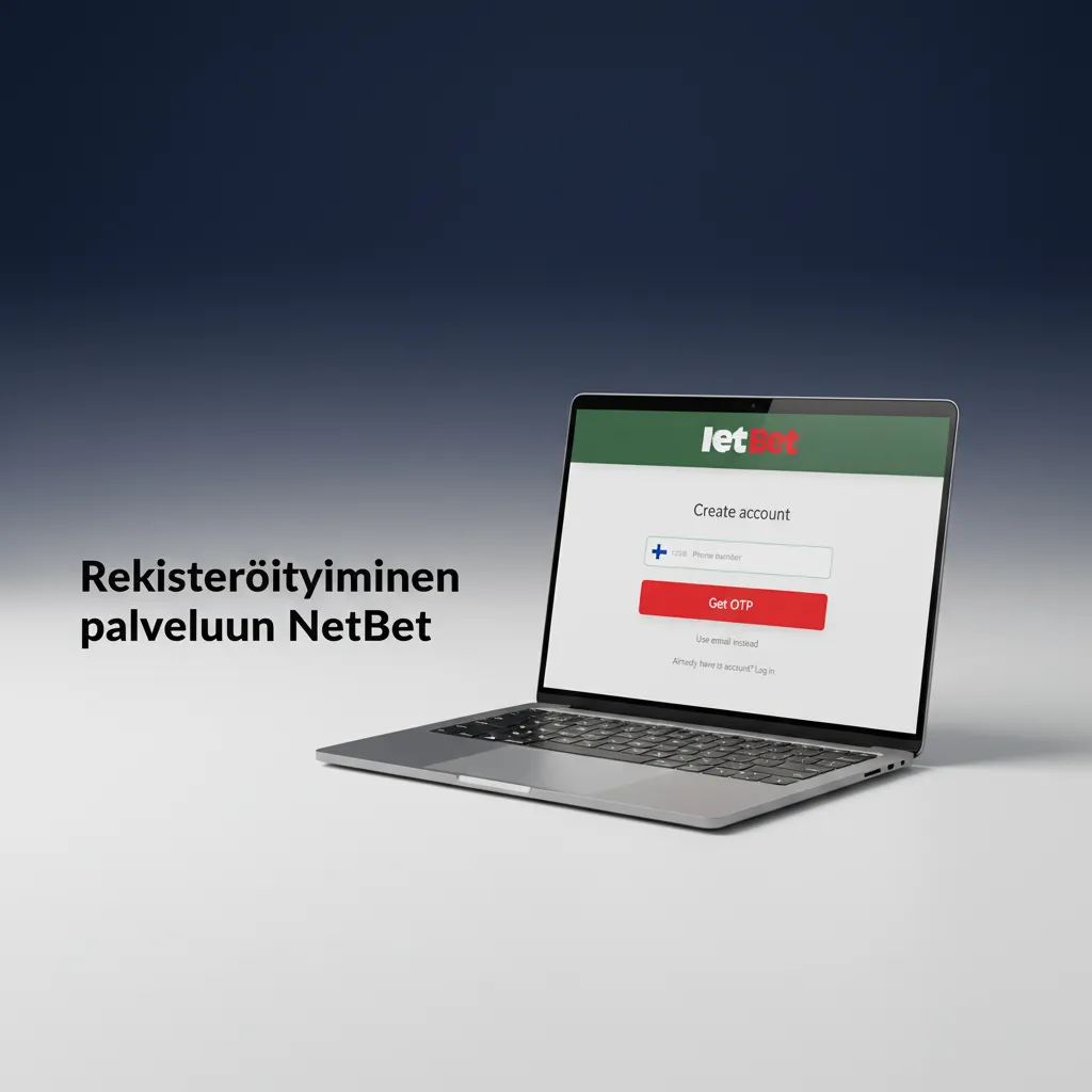 NetBet-rekisteröinti: klikkaa Rekisteröidy, syötä sähköposti ja salasana hyväksy ehdot, talleta Trustlylla aloita pelaaminen